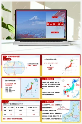 7.1日本 课件+教案+练习 中图版 初中地理八年级下册