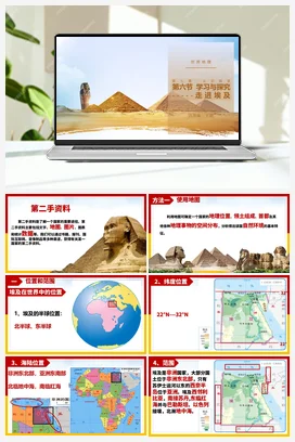 7.6学习与探究—走进埃及 课件+教案+练习 中图版 初中地理八年级下册