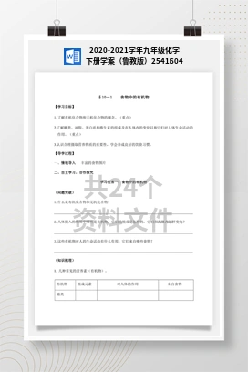 2020-2021学年九年级化学下册学案（鲁教版）2541604