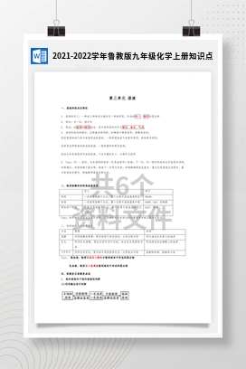 2021-2022学年鲁教版九年级化学上册知识点