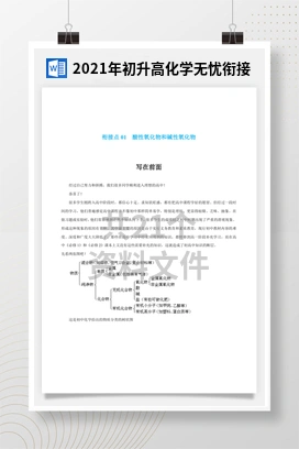 2021年初升高化学无忧衔接