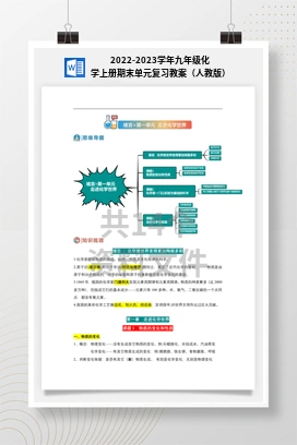 2022-2023学年九年级化学上册期末单元复习教案（人教版）