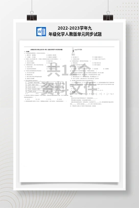 2022-2023学年九年级化学人教版单元同步试题
