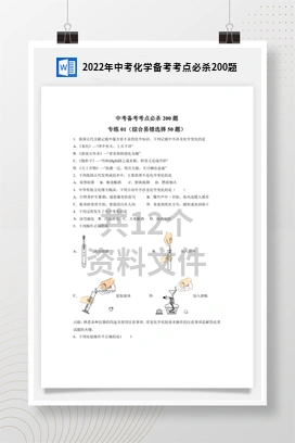 2022年中考化学备考考点必杀200题