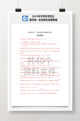 2022年中考化学拉分题专练—实验探究及推断题