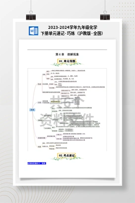 2023-2024学年九年级化学下册单元速记·巧练（沪教版·全国）