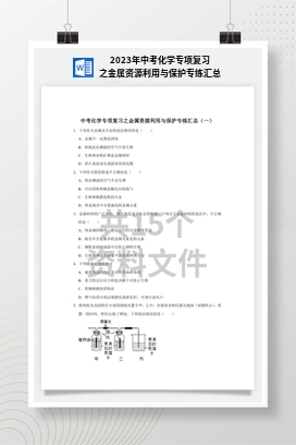2023年中考化学专项复习之金属资源利用与保护专练汇总