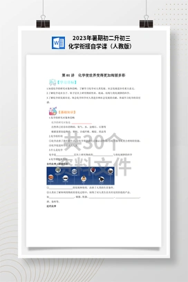 2023年暑期初二升初三化学衔接自学课（人教版）