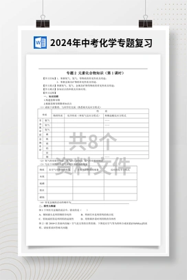 2024年中考化学专题复习