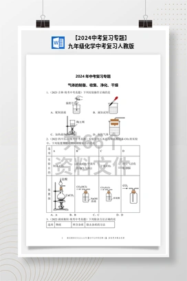 【2024中考复习专题】九年级化学中考复习人教版