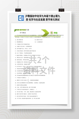 第九章 化学与社会发展 章节单元测试 沪教版初中化学九年级下册