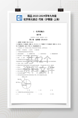 精品 2023-2024学年九年级化学单元速记·巧练（沪教版·上海）