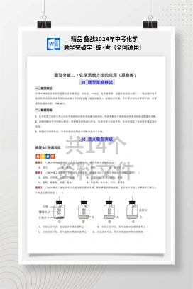 精品 备战2024年中考化学题型突破学·练·考（全国通用）
