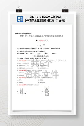 2020-2021学年九年级化学上学期期末真题重组模拟卷（广州卷）