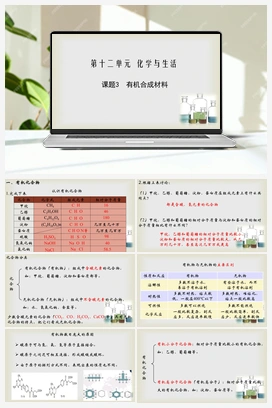 第十二单元 课题3 有机合成材料（课件+视频） 人教版初中化学九年级下册