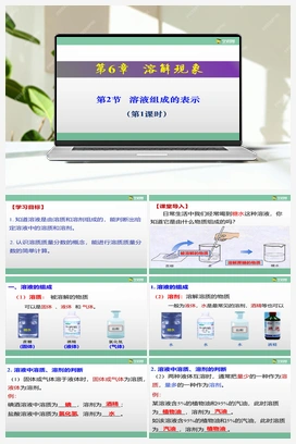 6.2 溶液组成的表示（课件+练习+视频） 沪教版初中化学九年级下册