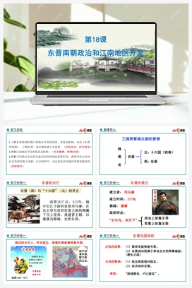 第18课 东晋南朝政治和江南地区开发 课件+教案 新人教版初中历史七年级上册