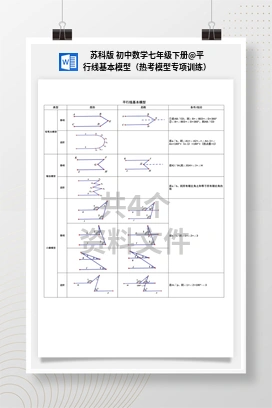 平行线基本模型（热考模型专项训练） 苏科版 初中数学七年级下册