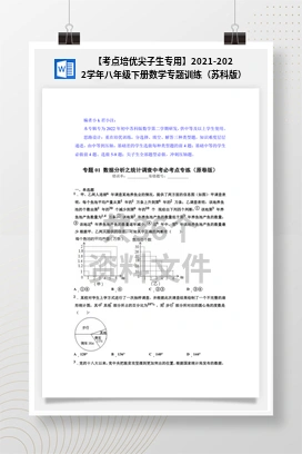 【考点培优尖子生专用】2021-2022学年八年级下册数学专题训练（苏科版）