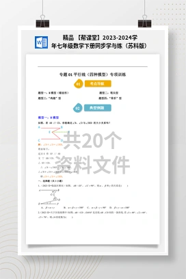精品 【帮课堂】2023-2024学年七年级数学下册同步学与练（苏科版）
