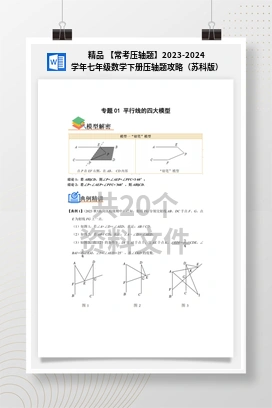 精品 【常考压轴题】2023-2024学年七年级数学下册压轴题攻略（苏科版）
