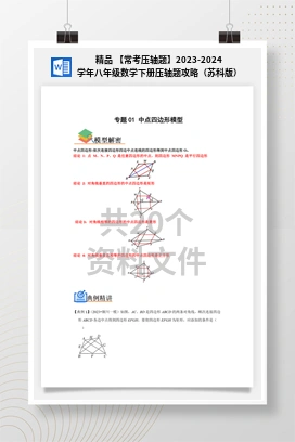 精品 【常考压轴题】2023-2024学年八年级数学下册压轴题攻略（苏科版）