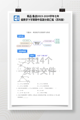 精品 备战2023-2024学年七年级数学下学期期中真题分类汇编（苏科版）