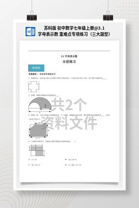 3.1 字母表示数 重难点专项练习（三大题型） 苏科版 初中数学七年级上册