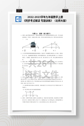 2022-2023学年九年级数学上册《同步考点解读 专题训练》（北师大版）