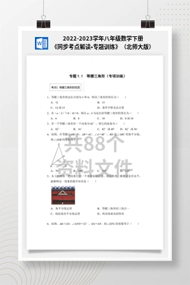 2022-2023学年八年级数学下册《同步考点解读•专题训练》（北师大版）