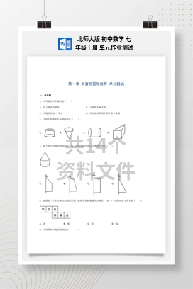 北师大版 初中数学 七年级上册 单元作业测试