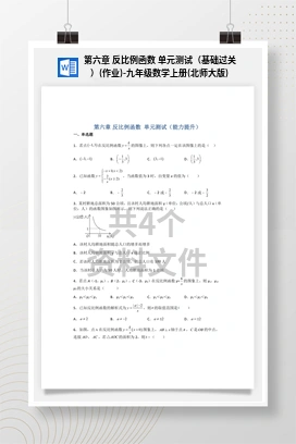 第六章 反比例函数 单元测试（基础过关）(作业)-九年级数学上册(北师大版)