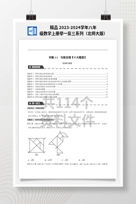 精品 2023-2024学年八年级数学上册举一反三系列（北师大版）