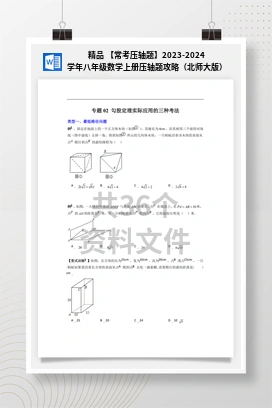 精品 【常考压轴题】2023-2024学年八年级数学上册压轴题攻略（北师大版）
