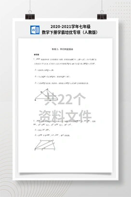2020-2021学年七年级数学下册学霸培优专项（人教版）