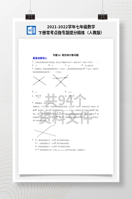 2021-2022学年七年级数学下册常考点微专题提分精练（人教版）