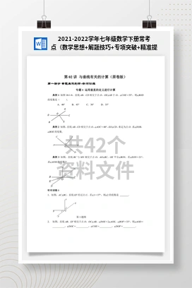 2021-2022学年七年级数学下册常考点（数学思想+解题技巧+专项突破+精准提升）（人教版）