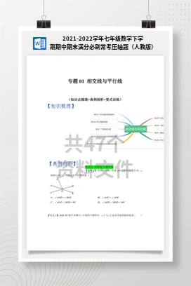 2021-2022学年七年级数学下学期期中期末满分必刷常考压轴题（人教版）