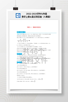 2022-2023学年七年级数学上册从重点到压轴（人教版）