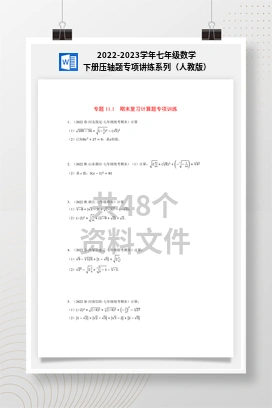 2022-2023学年七年级数学下册压轴题专项讲练系列（人教版）