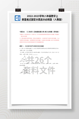 2022-2023学年八年级数学上册重难点题型分类高分必刷题（人教版）