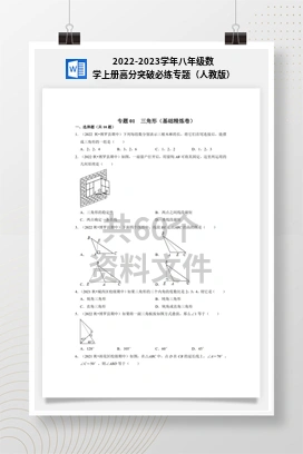 2022-2023学年八年级数学上册高分突破必练专题（人教版）