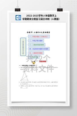 2022-2023学年八年级数学上学期期末分类复习满分冲刺（人教版）