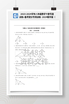 2023-2024学年八年级数学下册专题训练+备考提分专项训练·2024精华版（人教版）