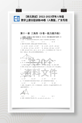 【单元测试】2022-2023学年八年级数学上册分层训练AB卷（人教版，广东专用）