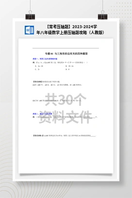 【常考压轴题】2023-2024学年八年级数学上册压轴题攻略（人教版）