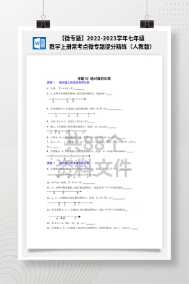 【微专题】2022-2023学年七年级数学上册常考点微专题提分精练（人教版）