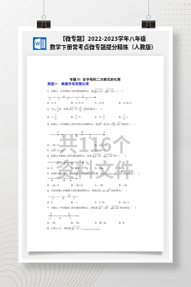 【微专题】2022-2023学年八年级数学下册常考点微专题提分精练（人教版）