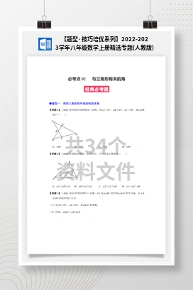 【题型·技巧培优系列】2022-2023学年八年级数学上册精选专题(人教版)