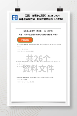 【题型·技巧培优系列】2023-2024学年七年级数学上册同步精讲精练（人教版）